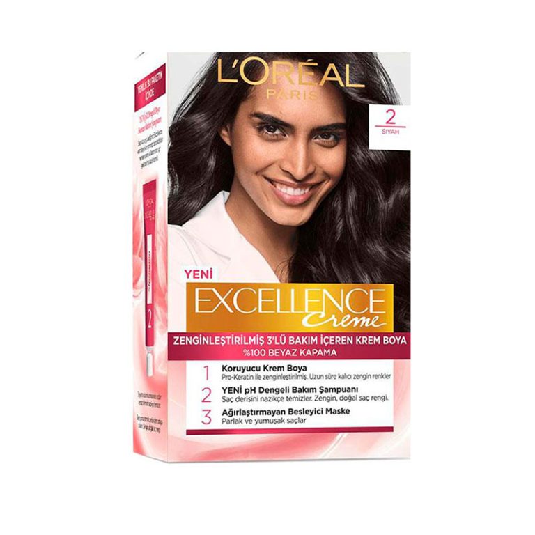کیت رنگ مو لورآل (L'Oreal) مدل Excellence شماره 2 حجم 48 میلی‌لیتر