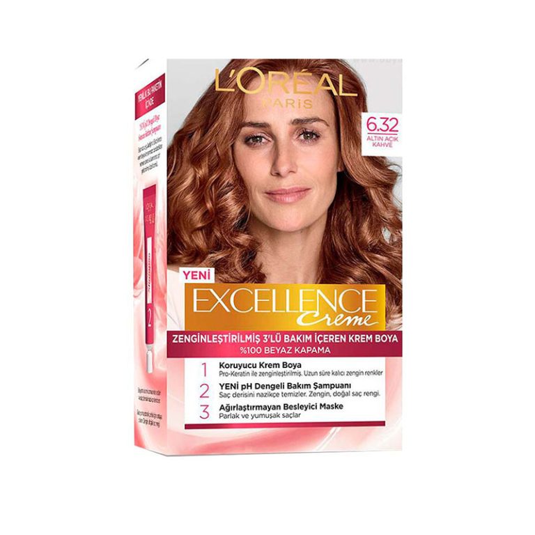 کیت رنگ مو لورآل (L'Oreal) مدل Excellence شماره 6.32 حجم 48 میلی‌لیتر