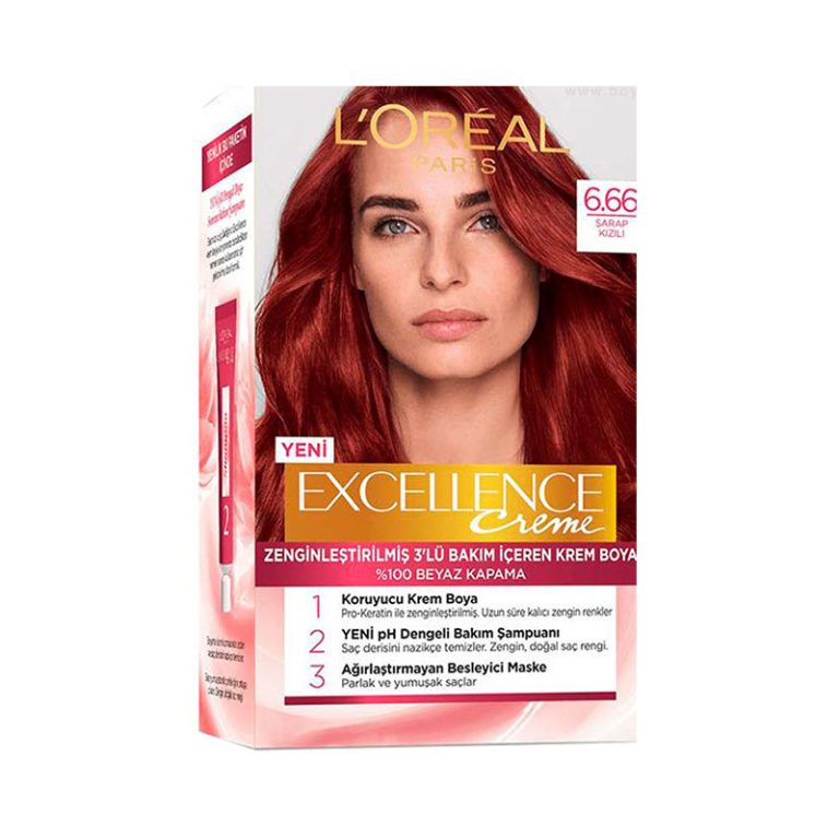 کیت رنگ مو لورآل (L'Oreal) مدل Excellence شماره 6.66 حجم 48 میلی‌لیتر