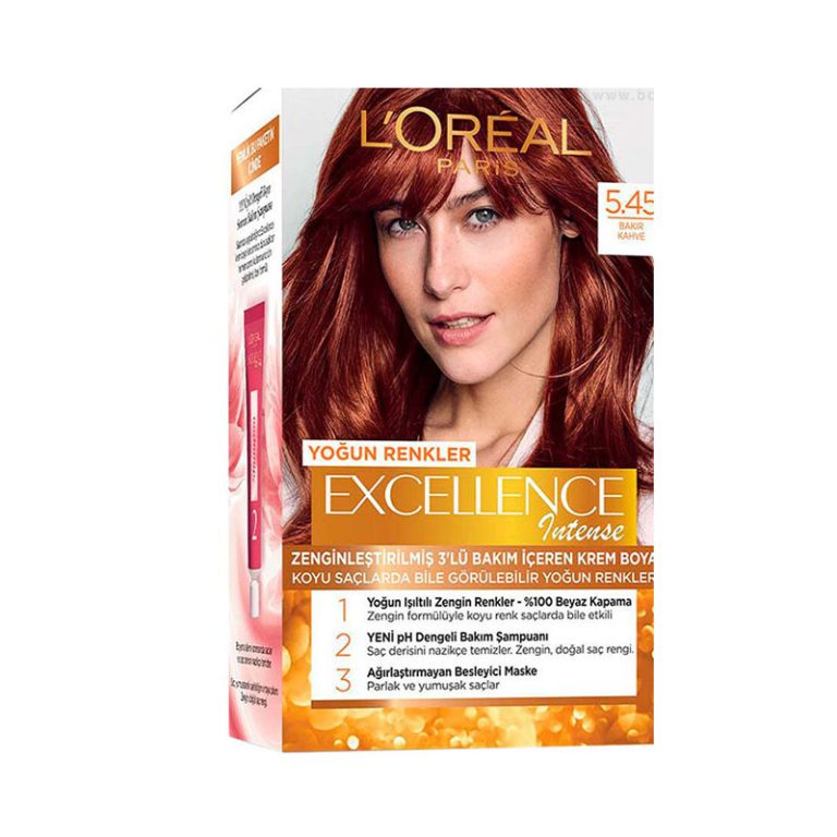 کیت رنگ مو لورآل (L'Oreal) مدل Excellence شماره 5.45 حجم 48 میلی‌لیتر