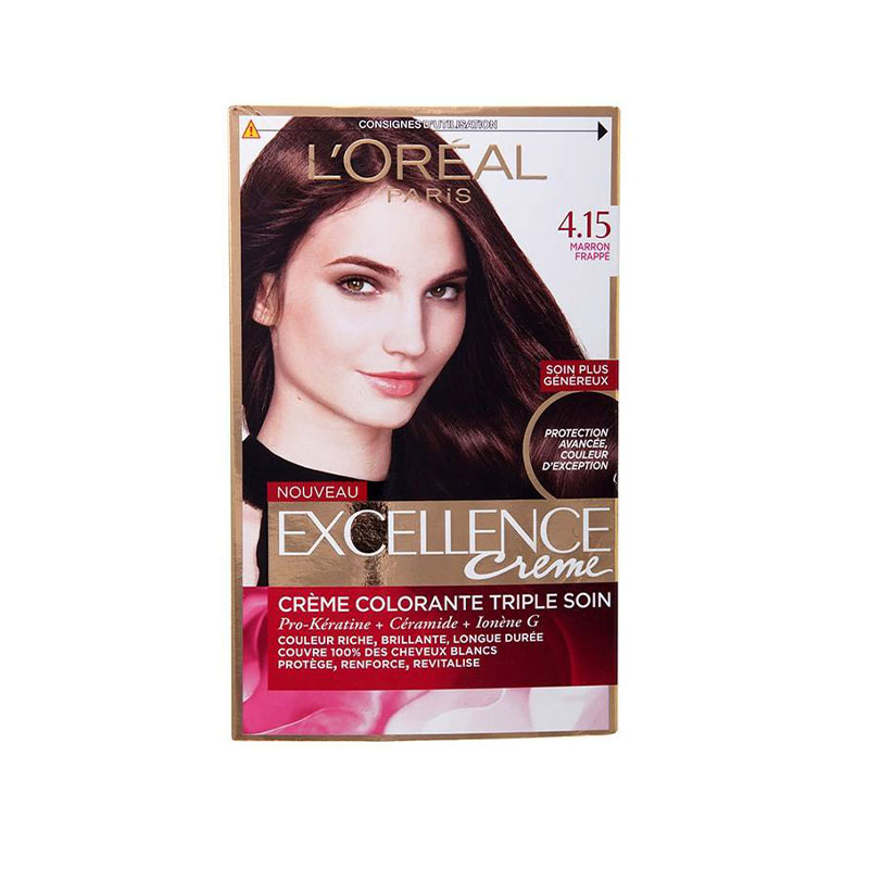 vuh75f465u کیت رنگ مو لورآل (L'Oreal) مدل Excellence شماره 4.15 حجم 48 میلیلیتر