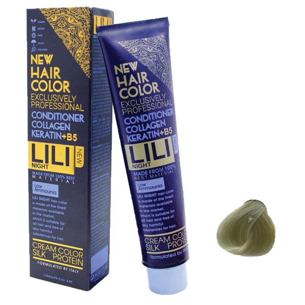 رنگ مو کم آمونیاک لی لی نایت (Lili Night) شماره 12.7 رنگ بلوند استوایی حجم 120 میلی لیتر