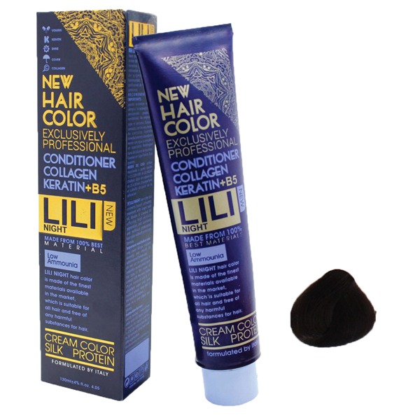 رنگ مو کم آمونیاک لی لی نایت (Lili Night) شماره 6.32 رنگ قهوه ای شکلاتی متوسط حجم 120 میلی لیتر