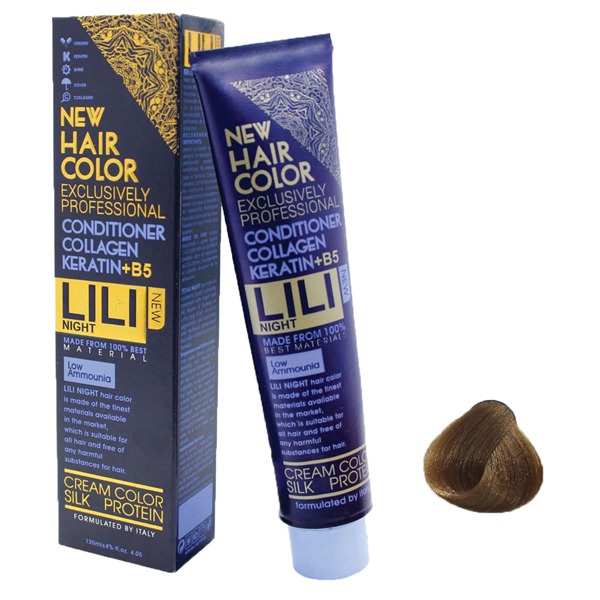 رنگ مو کم آمونیاک لی لی نایت (Lili Night) شماره 6.36 رنگ بلوند تنباکویی تیره حجم 120 میلی لیتر