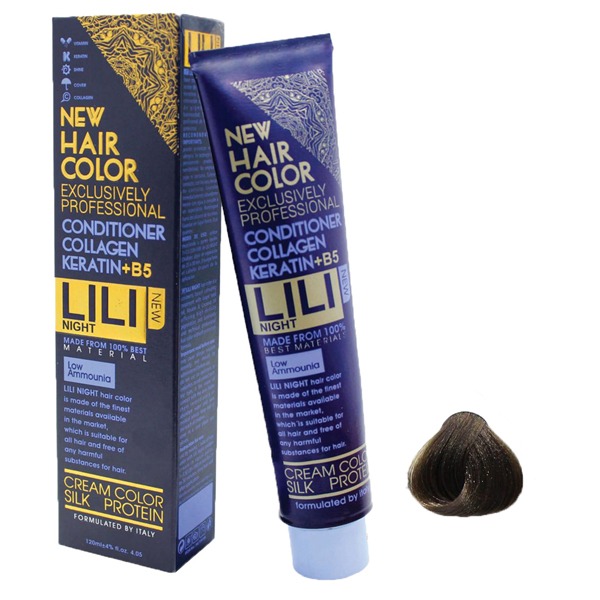 رنگ مو کم آمونیاک لی لی نایت (Lili Night) شماره 8.00 رنگ بلوند روشن قوی حجم 120 میلی لیتر