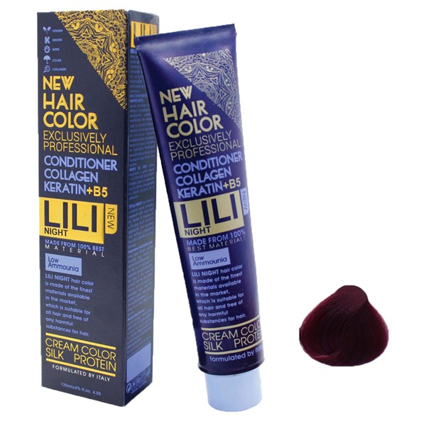 رنگ مو کم آمونیاک لی لی نایت (Lili Night) شماره 8.62 رنگ بلوند شرابی حجم 120 میلی لیتر