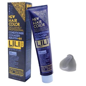 رنگ مو کم آمونیاک لی لی نایت (Lili Night) شماره 90.01 رنگ سوپر پلاتینه نقره ای حجم 120 میلی لیتر