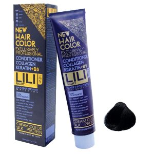 رنگ مو کم آمونیاک لی لی نایت (Lili Night) شماره A1 رنگ مشکی پر کلاغی حجم 120 میلی لیتر