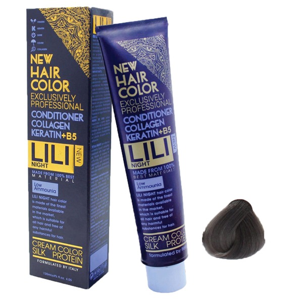 رنگ مو کم آمونیاک لی لی نایت (Lili Night) شماره C7 رنگ بلوند دودی تیره حجم 120 میلی لیتر