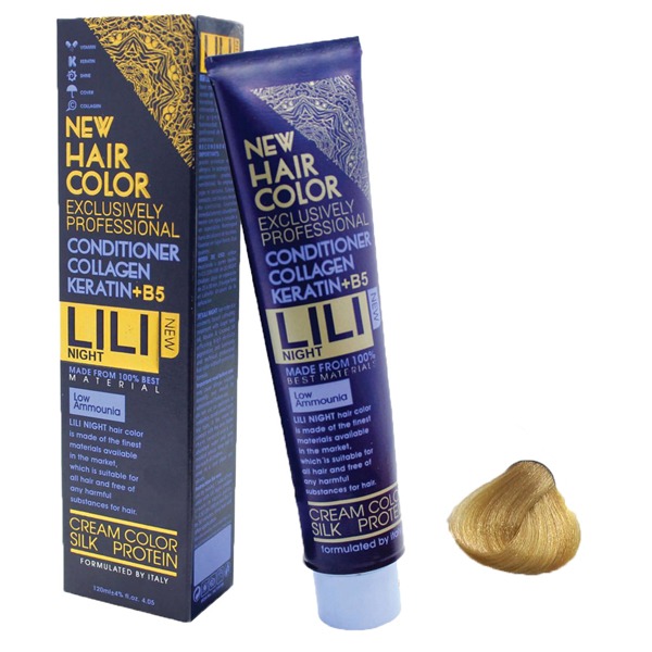 رنگ مو کم آمونیاک لی لی نایت (Lili Night) شماره G8 رنگ بلوند طلایی متوسط حجم 120 میلی لیتر