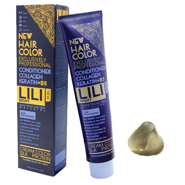 رنگ مو کم آمونیاک لی لی نایت (Lili Night) شماره M9 رنگ بلوند زیتونی روشن حجم 120 میلی لیتر