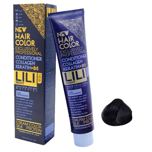 رنگ مو کم آمونیاک لی لی نایت (Lili Night) شماره N1 رنگ مشکی حجم 120 میلی لیتر