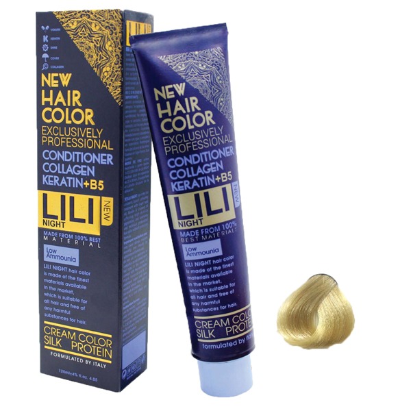 رنگ مو کم آمونیاک لی لی نایت (Lili Night) شماره N10 رنگ بلوند خیلی خیلی روشن حجم 120 میلی لیتر