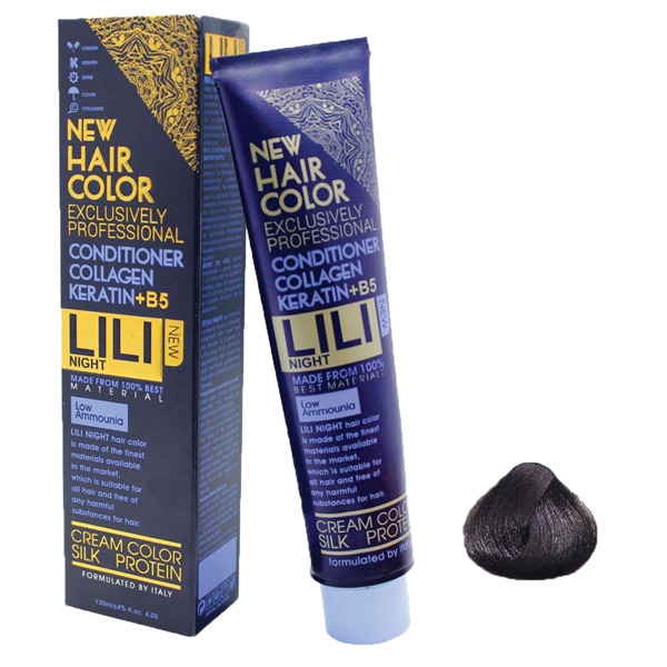 رنگ مو کم آمونیاک لی لی نایت (Lili Night) شماره N4 رنگ قهوه ای حجم 120 میلی لیتر