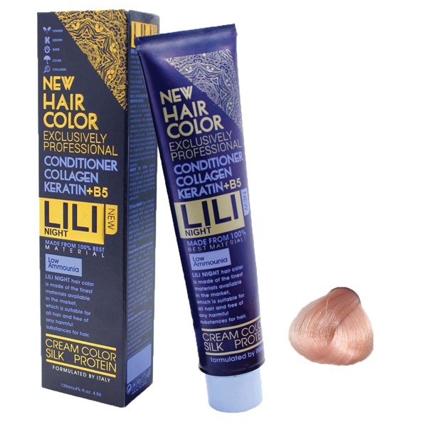 رنگ مو کم آمونیاک لی لی نایت (Lili Night) شماره PR1 رنگ رز گلد حجم 120 میلی لیتر