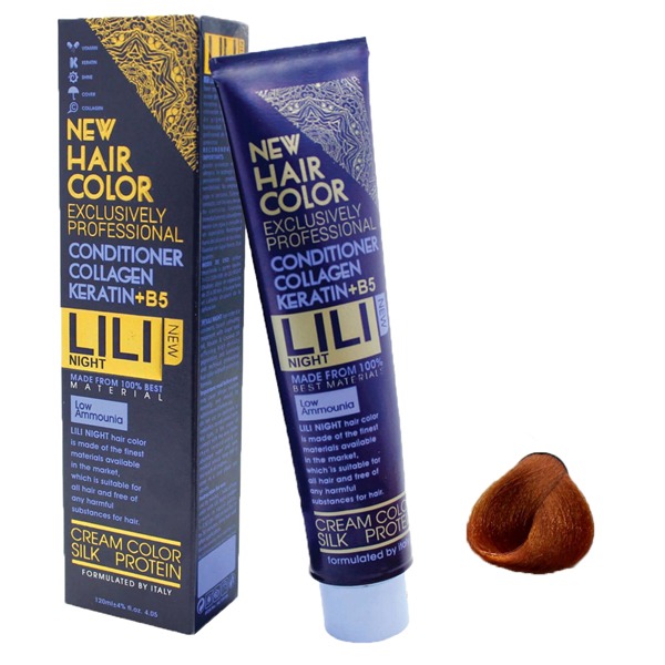 رنگ مو کم آمونیاک لی لی نایت (Lili Night) شماره PR7 رنگ مسی حجم 120 میلی لیتر