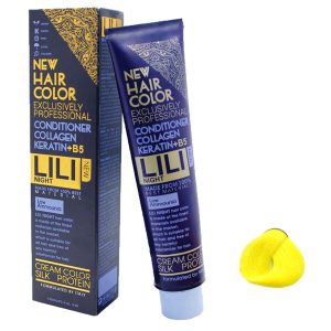 رنگ مو فانتزی کم آمونیاک لی لی نایت (Lili Night) شماره F7 رنگ زرد فسفری حجم 30 میلی لیتر