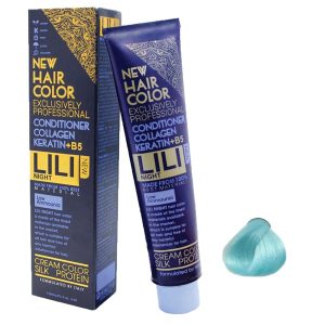 رنگ مو فانتزی کم آمونیاک لی لی نایت (Lili Night) شماره F8 رنگ آبی آسمانی حجم 30 میلی لیتر