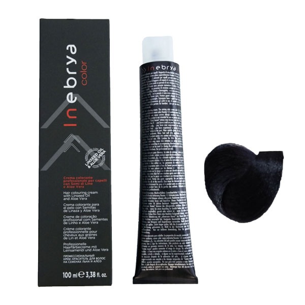 رنگ مو اینبریا (Inebrya) شماره 1.10 رنگ مشکی پر کلاغی حجم 100 میلی لیتر