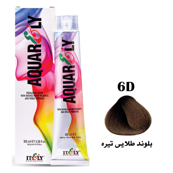 6D (41345151721383327c) رنگ مو آکوارلی (AQUARELY) شماره (6.3) 6D حجم 100 میلی لیتر