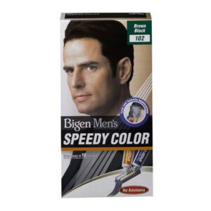 کیت رنگ مو مردانه بیگن (Bigen) مدل Speedy Colour شماره 102 رنگ قهوه‌ای مشکی حجم 40 میلی‌لیتر