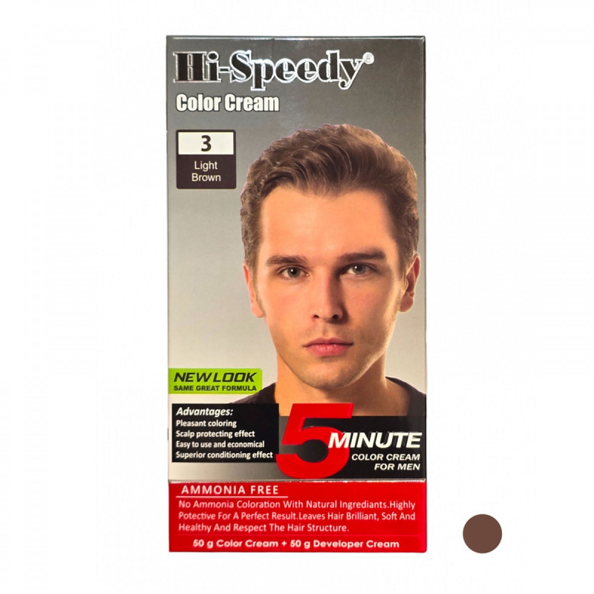 3 (27530801727248857c) کیت رنگ مو مردانه های اسپیدی (Hi Speedy) شماره 3 رنگ Light Brown