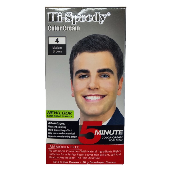 U2 (32768761705494066c) کیت رنگ مو مردانه های اسپیدی (Hi Speedy) شماره 4 رنگ Medium Brown